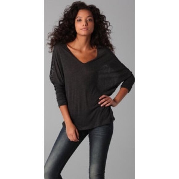 Blue Life V Neck Top w/ Lace Back Size S - Picture 1 of 9
